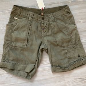 Joie olive khaki linen utility short